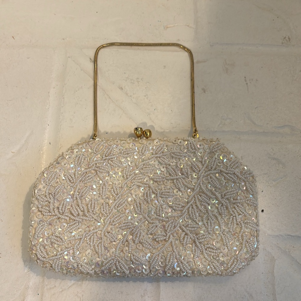 Vintage Beaded Snap Close Bag Made in Hong Kong with Original Box - Picture 4 of 9